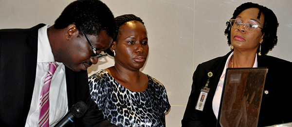 Mr Akonte, the Moderator setting up Dr. Bassey's presentation